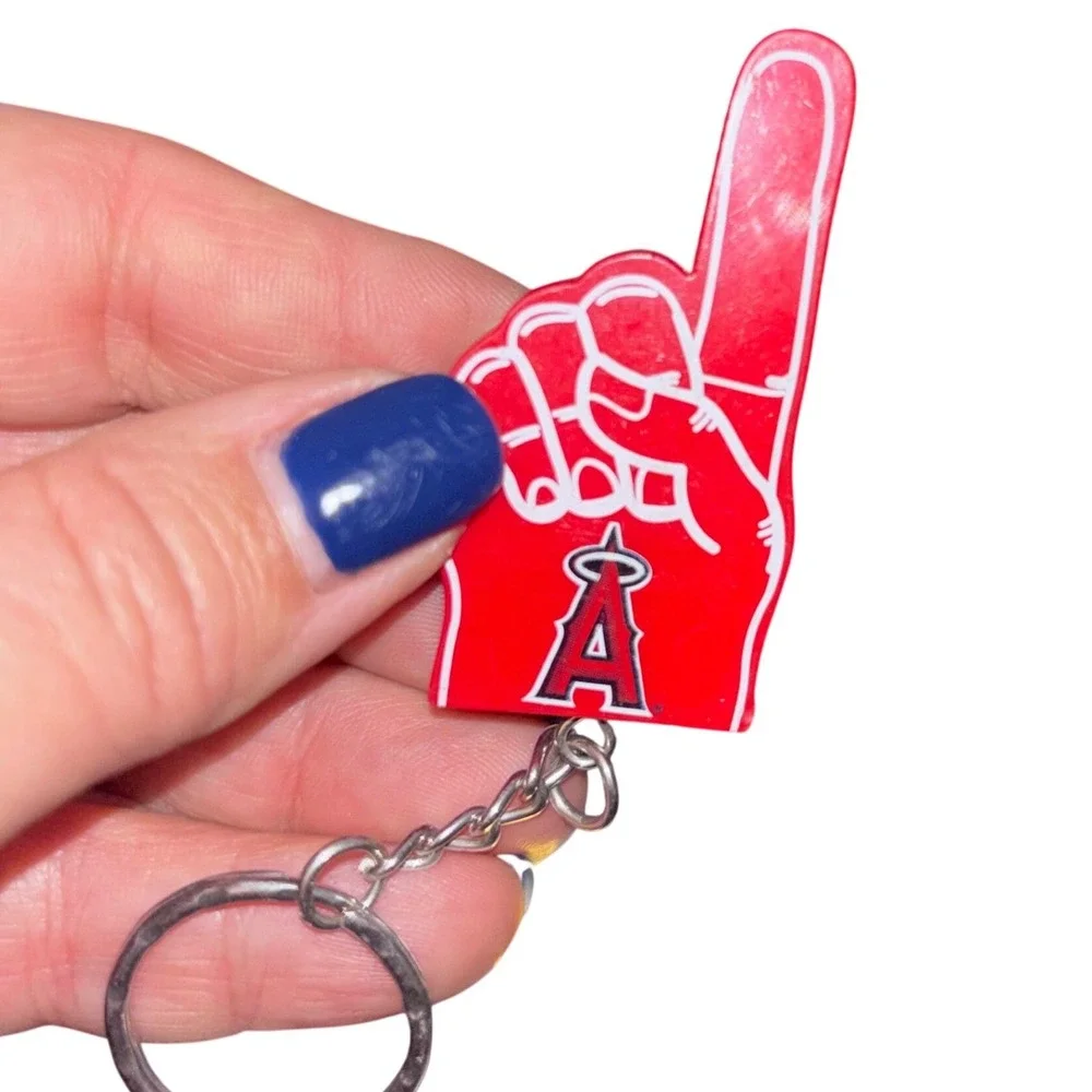 Los Angeles Angels‎ | MLB Red 'Foam' Finger Keychain | Plastic | Number 1 Fan